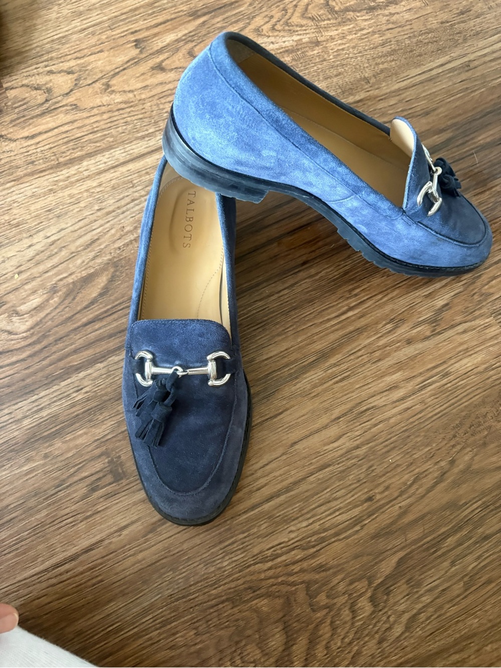 Talbots Women's size 9 Blue Suede Tassel Bit Loafers - Picture 3 of 4